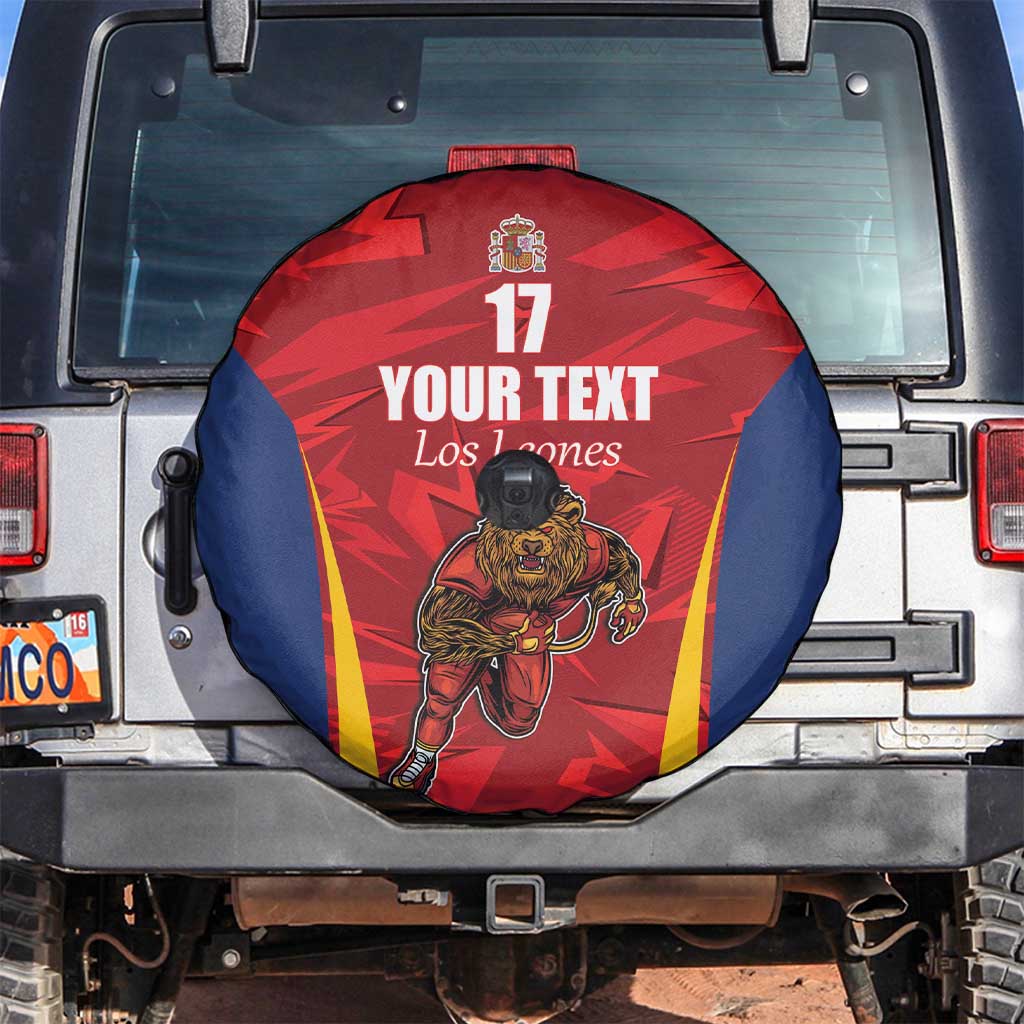 Custom Espana Rugby Spain Spare Tire Cover Lion Mascot Come on Los Leones Red Style