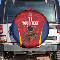 Custom Espana Rugby Spain Spare Tire Cover Lion Mascot Come on Los Leones Red Style