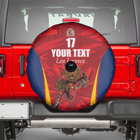 Custom Espana Rugby Spain Spare Tire Cover Lion Mascot Come on Los Leones Red Style
