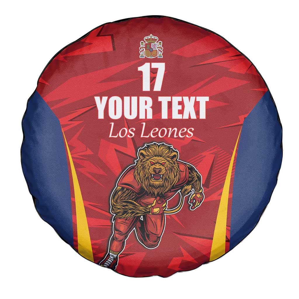 Custom Espana Rugby Spain Spare Tire Cover Lion Mascot Come on Los Leones Red Style
