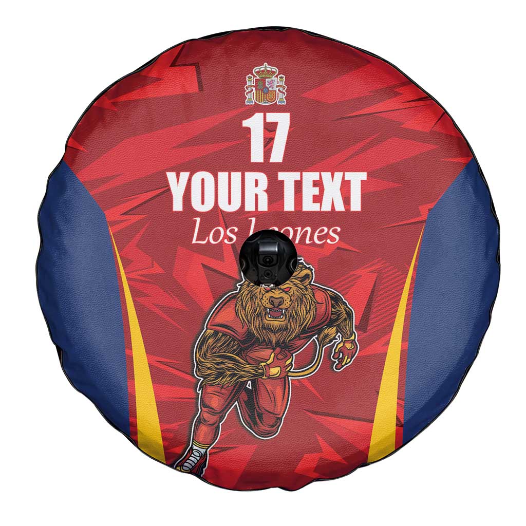 Custom Espana Rugby Spain Spare Tire Cover Lion Mascot Come on Los Leones Red Style
