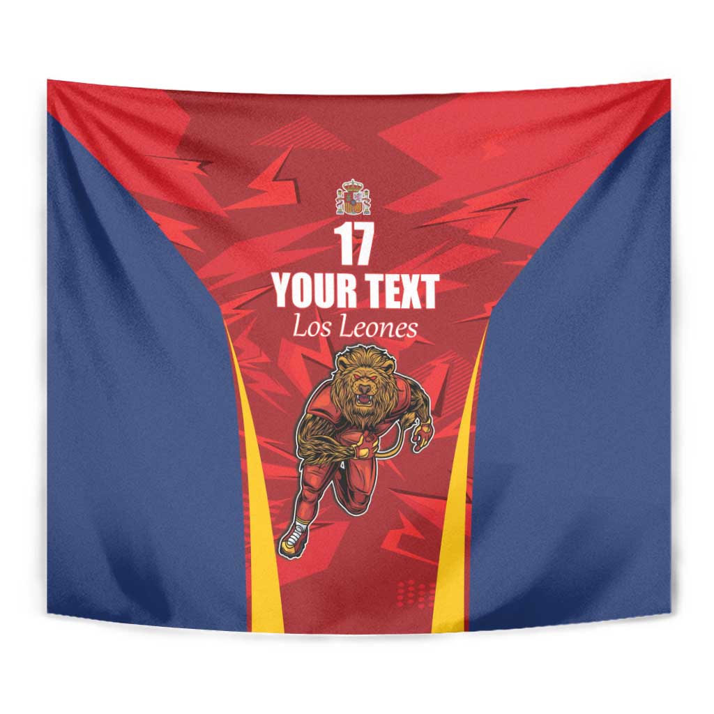 Custom Espana Rugby Spain Tapestry Lion Mascot Come on Los Leones Red Style