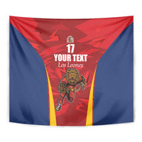 Custom Espana Rugby Spain Tapestry Lion Mascot Come on Los Leones Red Style