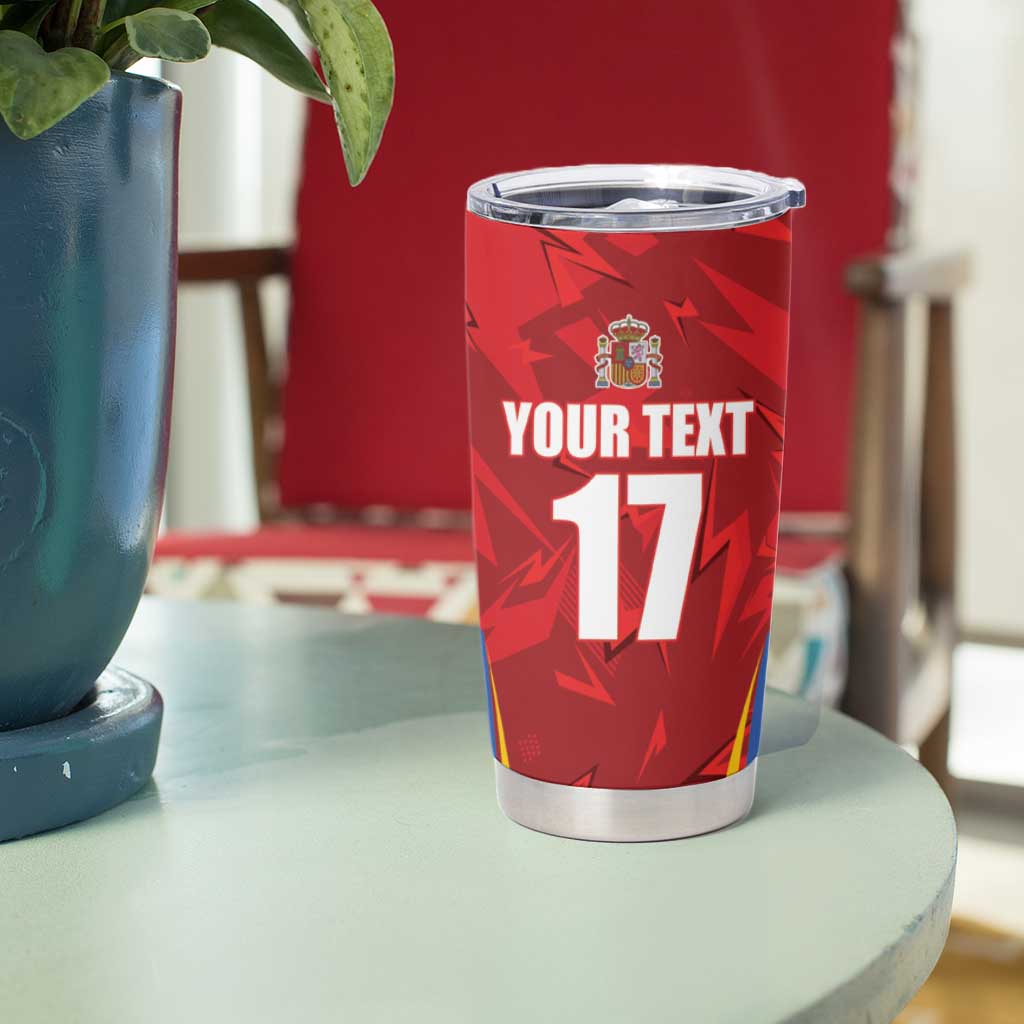 Custom Espana Rugby Spain Tumbler Cup Lion Mascot Come on Los Leones Red Style