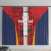 Custom Espana Rugby Spain Window Curtain Lion Mascot Come on Los Leones Red Style