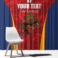 Custom Espana Rugby Spain Window Curtain Lion Mascot Come on Los Leones Red Style