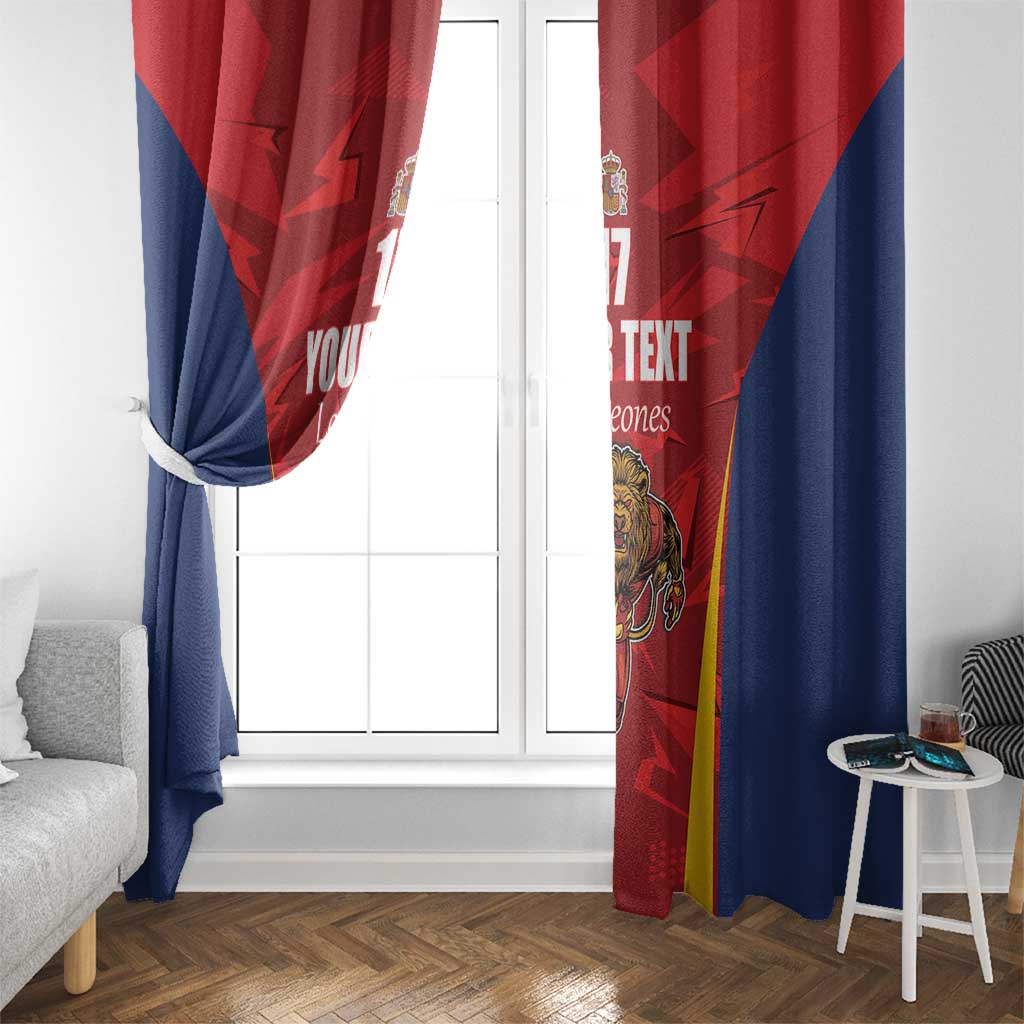 Custom Espana Rugby Spain Window Curtain Lion Mascot Come on Los Leones Red Style