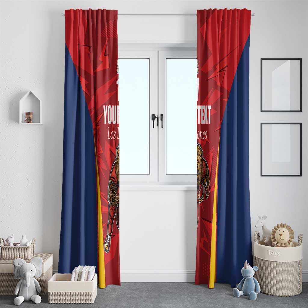 Custom Espana Rugby Spain Window Curtain Lion Mascot Come on Los Leones Red Style