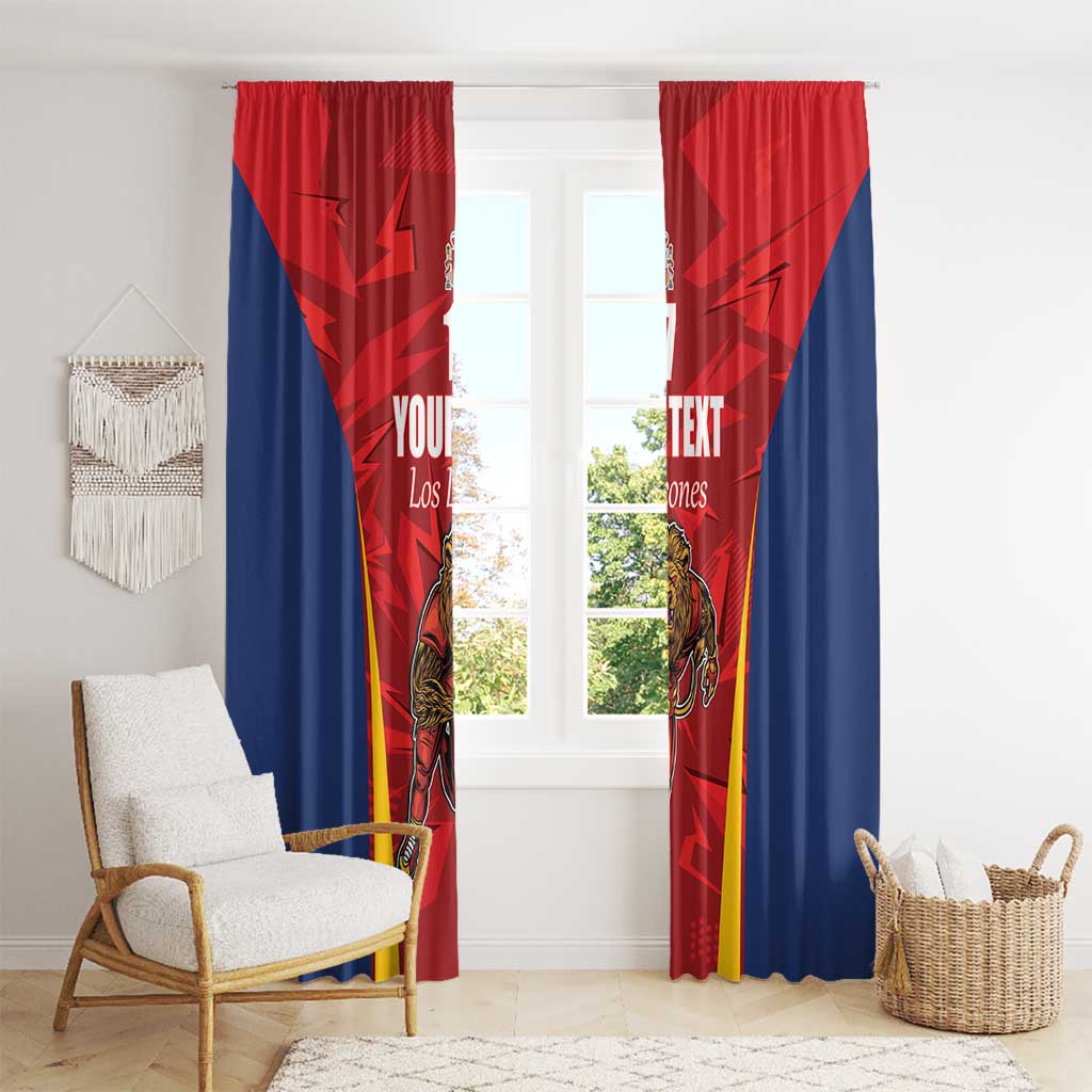 Custom Espana Rugby Spain Window Curtain Lion Mascot Come on Los Leones Red Style