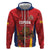 Custom Espana Rugby Spain Zip Hoodie Lion Mascot Come on Los Leones Red Style