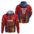 Custom Espana Rugby Spain Zip Hoodie Lion Mascot Come on Los Leones Red Style