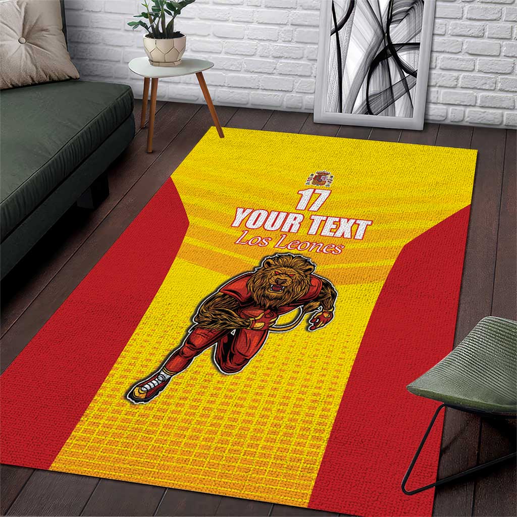 Custom Espana Rugby Spain Area Rug Lion Mascot Come on Los Leones Yellow Style