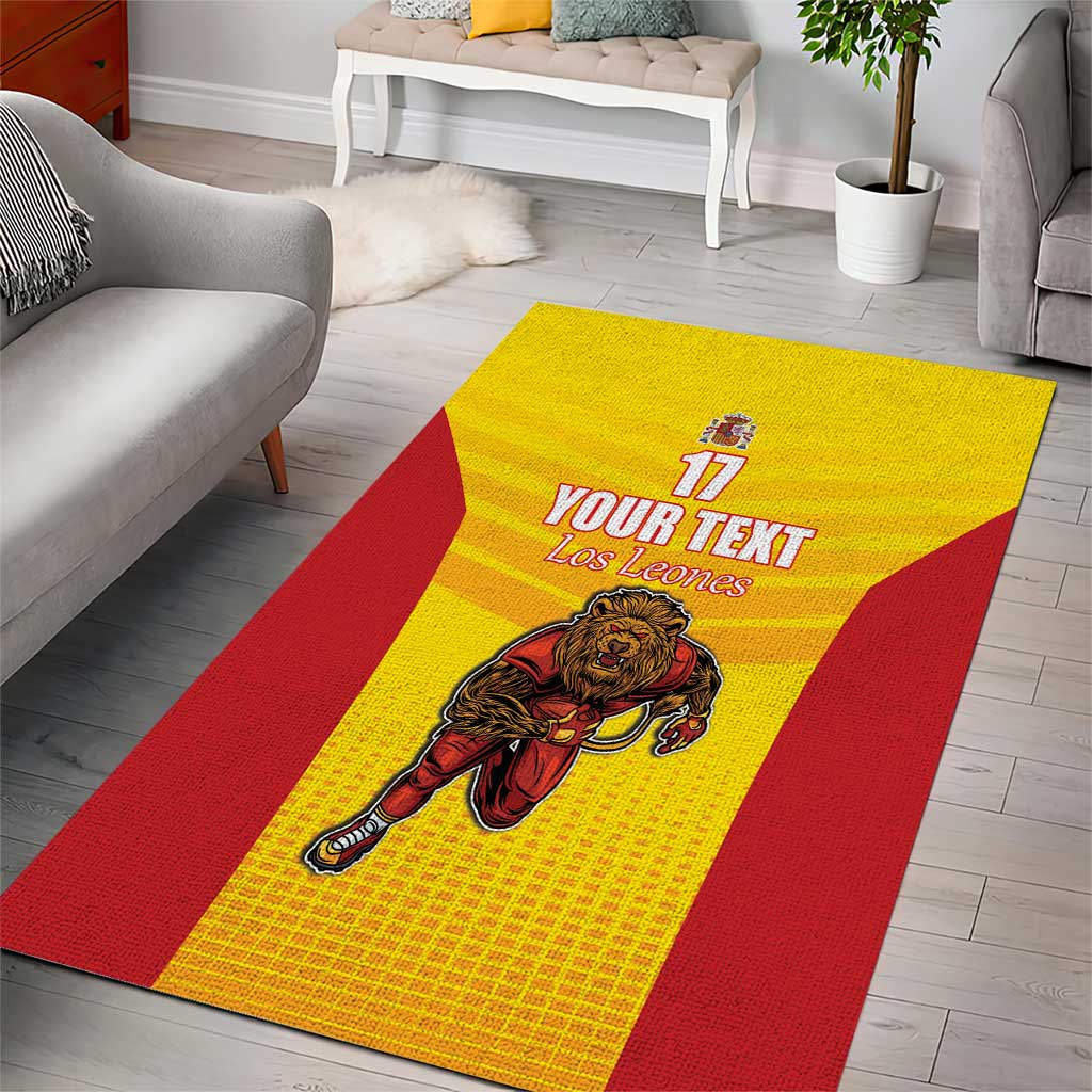 Custom Espana Rugby Spain Area Rug Lion Mascot Come on Los Leones Yellow Style