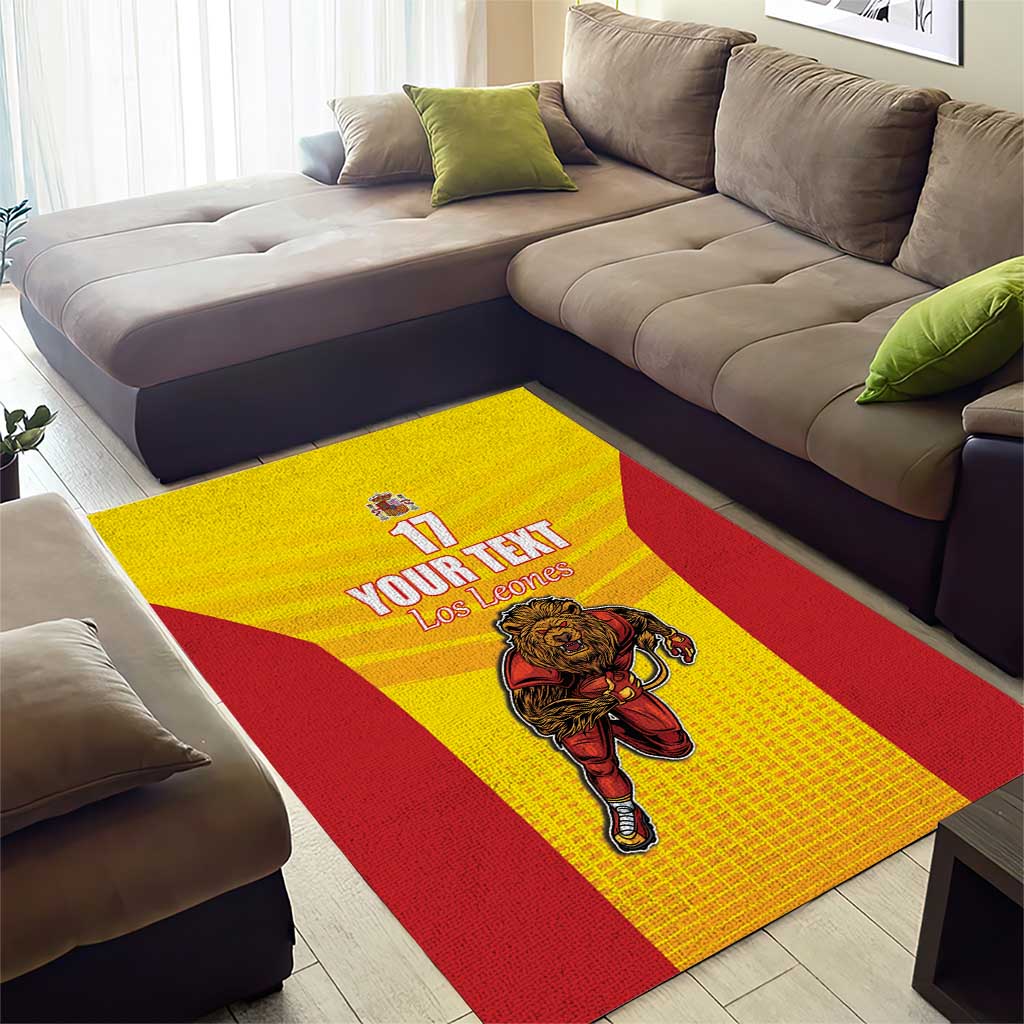 Custom Espana Rugby Spain Area Rug Lion Mascot Come on Los Leones Yellow Style