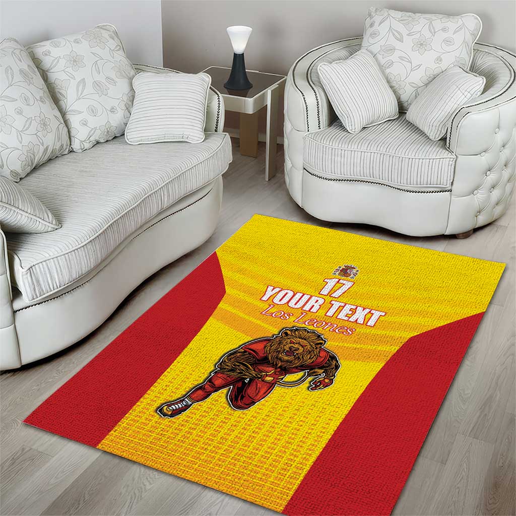 Custom Espana Rugby Spain Area Rug Lion Mascot Come on Los Leones Yellow Style
