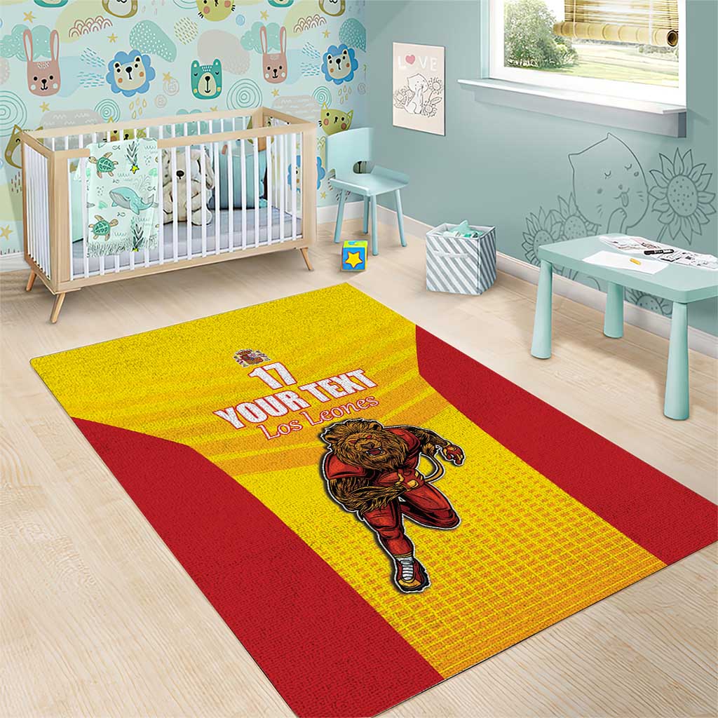 Custom Espana Rugby Spain Area Rug Lion Mascot Come on Los Leones Yellow Style