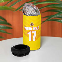 Custom Espana Rugby Spain 4 in 1 Can Cooler Tumbler Lion Mascot Come on Los Leones Yellow Style