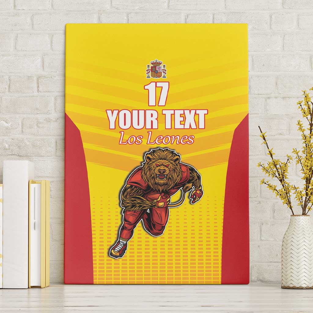 Custom Espana Rugby Spain Canvas Wall Art Lion Mascot Come on Los Leones Yellow Style