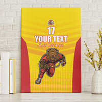 Custom Espana Rugby Spain Canvas Wall Art Lion Mascot Come on Los Leones Yellow Style