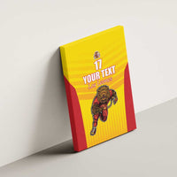 Custom Espana Rugby Spain Canvas Wall Art Lion Mascot Come on Los Leones Yellow Style