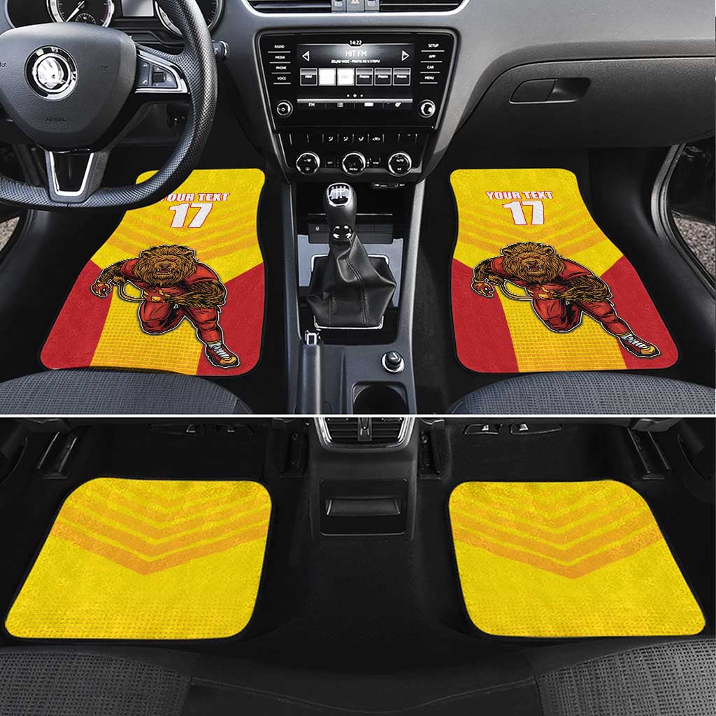 Custom Espana Rugby Spain Car Mats Lion Mascot Come on Los Leones Yellow Style