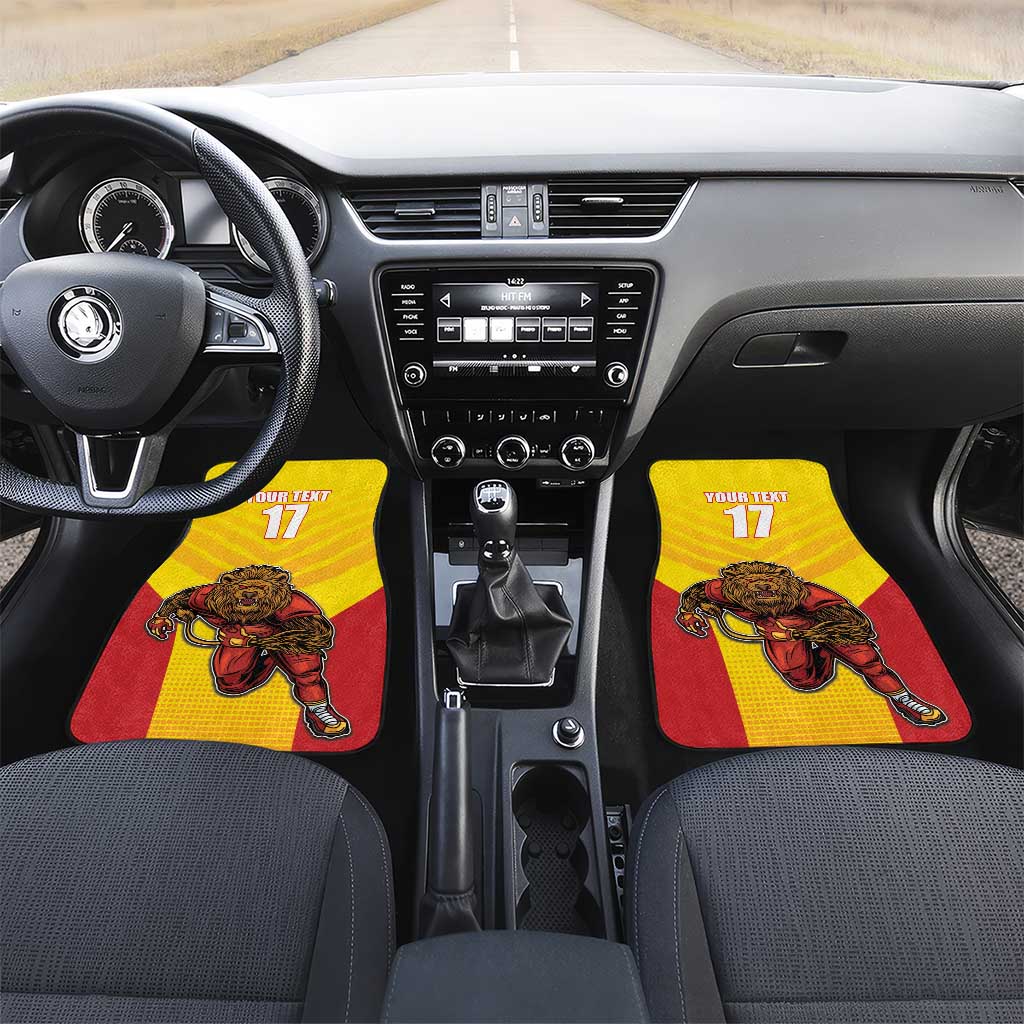 Custom Espana Rugby Spain Car Mats Lion Mascot Come on Los Leones Yellow Style