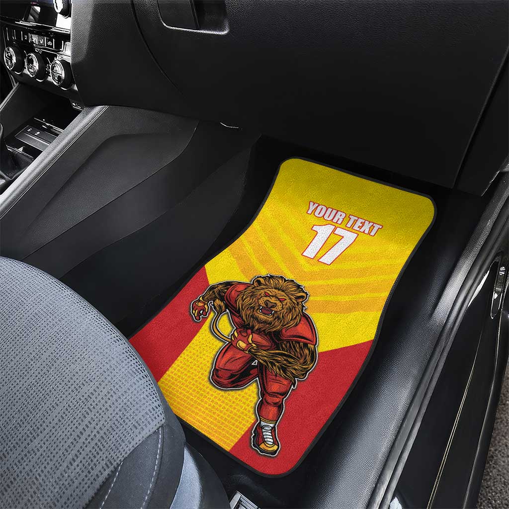 Custom Espana Rugby Spain Car Mats Lion Mascot Come on Los Leones Yellow Style
