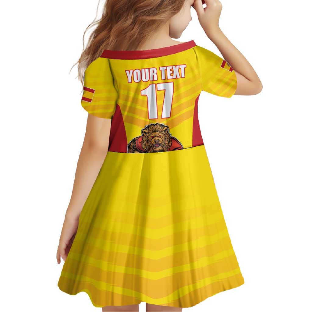 Custom Espana Rugby Spain Family Matching Mermaid Dress and Hawaiian Shirt Lion Mascot Come on Los Leones Yellow Style