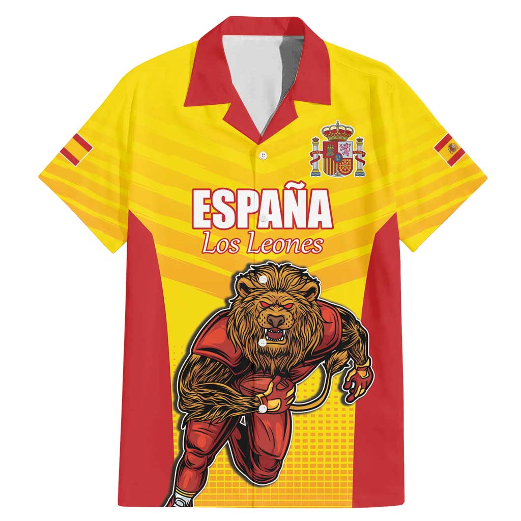 Custom Espana Rugby Spain Family Matching Mermaid Dress and Hawaiian Shirt Lion Mascot Come on Los Leones Yellow Style
