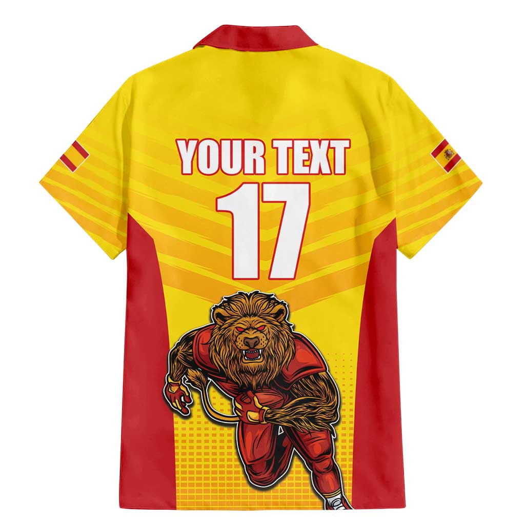 Custom Espana Rugby Spain Family Matching Mermaid Dress and Hawaiian Shirt Lion Mascot Come on Los Leones Yellow Style