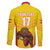 Custom Espana Rugby Spain Family Matching Off The Shoulder Long Sleeve Dress and Hawaiian Shirt Lion Mascot Come on Los Leones Yellow Style