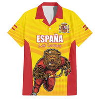 Custom Espana Rugby Spain Family Matching Tank Maxi Dress and Hawaiian Shirt Lion Mascot Come on Los Leones Yellow Style