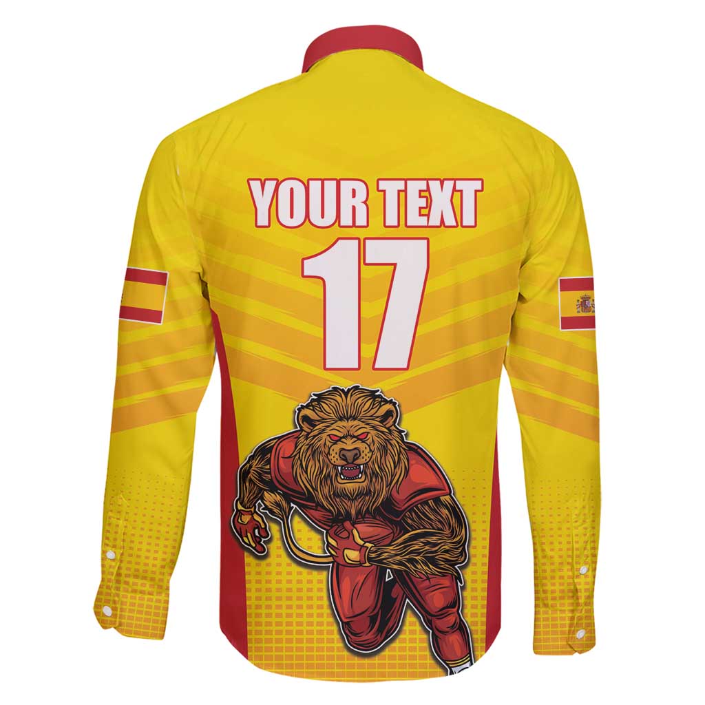 Custom Espana Rugby Spain Family Matching Tank Maxi Dress and Hawaiian Shirt Lion Mascot Come on Los Leones Yellow Style