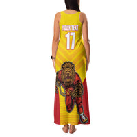Custom Espana Rugby Spain Family Matching Tank Maxi Dress and Hawaiian Shirt Lion Mascot Come on Los Leones Yellow Style