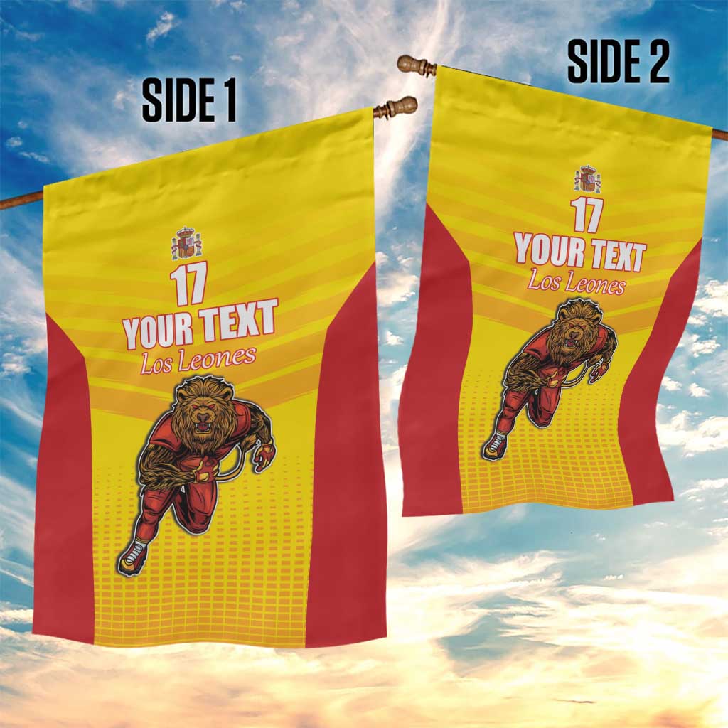 Custom Espana Rugby Spain Garden Flag Lion Mascot Come on Los Leones Yellow Style