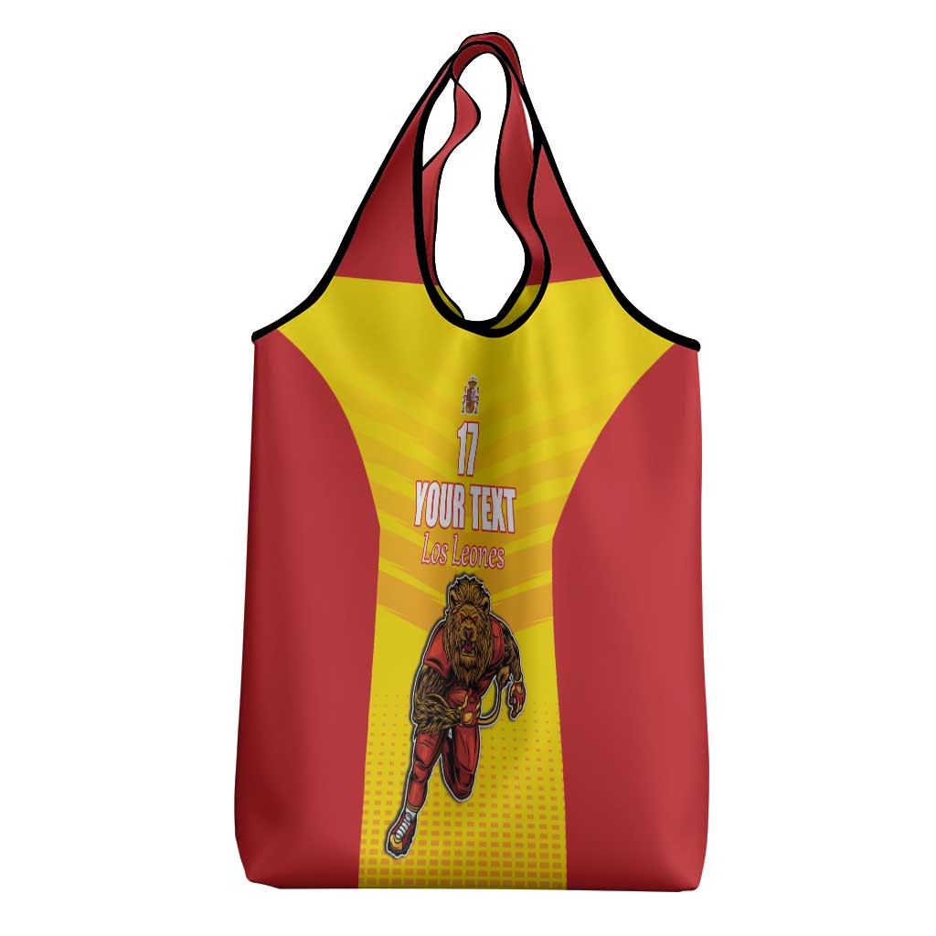 Custom Espana Rugby Spain Grocery Bag Lion Mascot Come on Los Leones Yellow Style