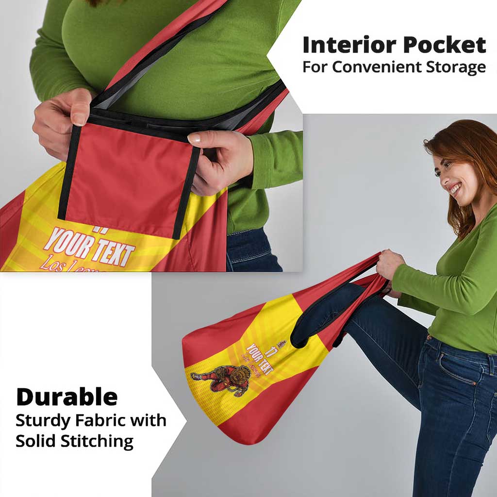 Custom Espana Rugby Spain Grocery Bag Lion Mascot Come on Los Leones Yellow Style
