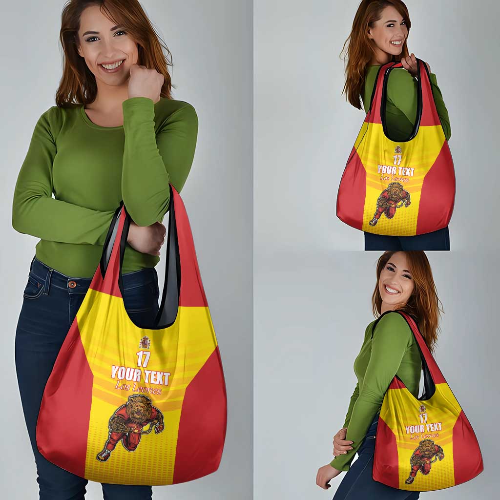 Custom Espana Rugby Spain Grocery Bag Lion Mascot Come on Los Leones Yellow Style