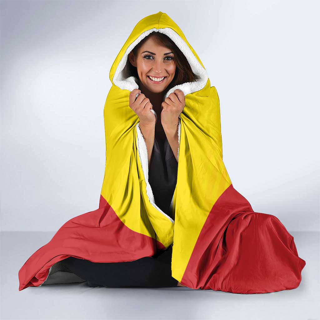 Custom Espana Rugby Spain Hooded Blanket Lion Mascot Come on Los Leones Yellow Style