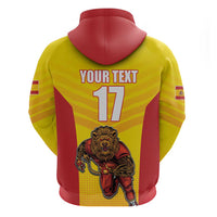 Custom Espana Rugby Spain Hoodie Lion Mascot Come on Los Leones Yellow Style