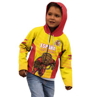 Custom Espana Rugby Spain Kid Hoodie Lion Mascot Come on Los Leones Yellow Style