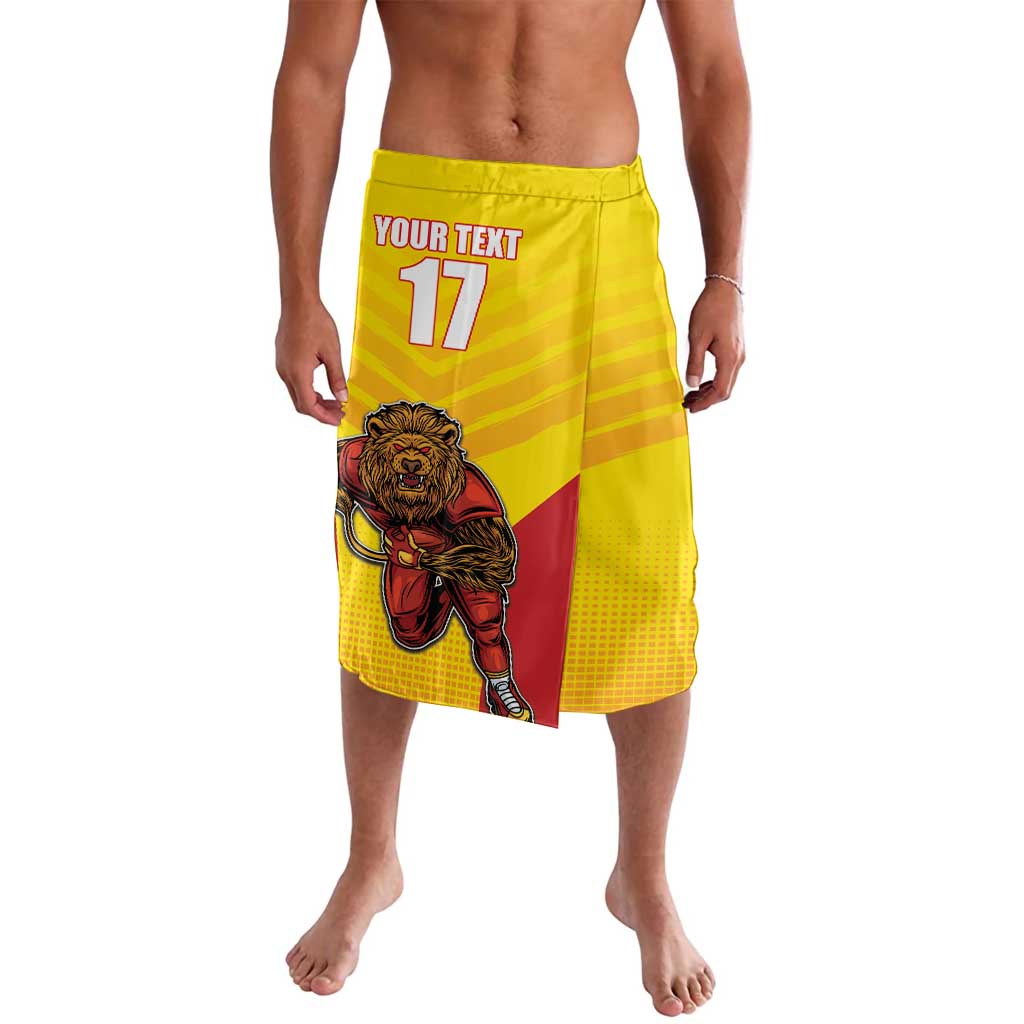 Custom Espana Rugby Spain Lavalava Lion Mascot Come on Los Leones Yellow Style