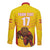 Custom Espana Rugby Spain Long Sleeve Button Shirt Lion Mascot Come on Los Leones Yellow Style