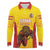 Custom Espana Rugby Spain Long Sleeve Polo Shirt Lion Mascot Come on Los Leones Yellow Style