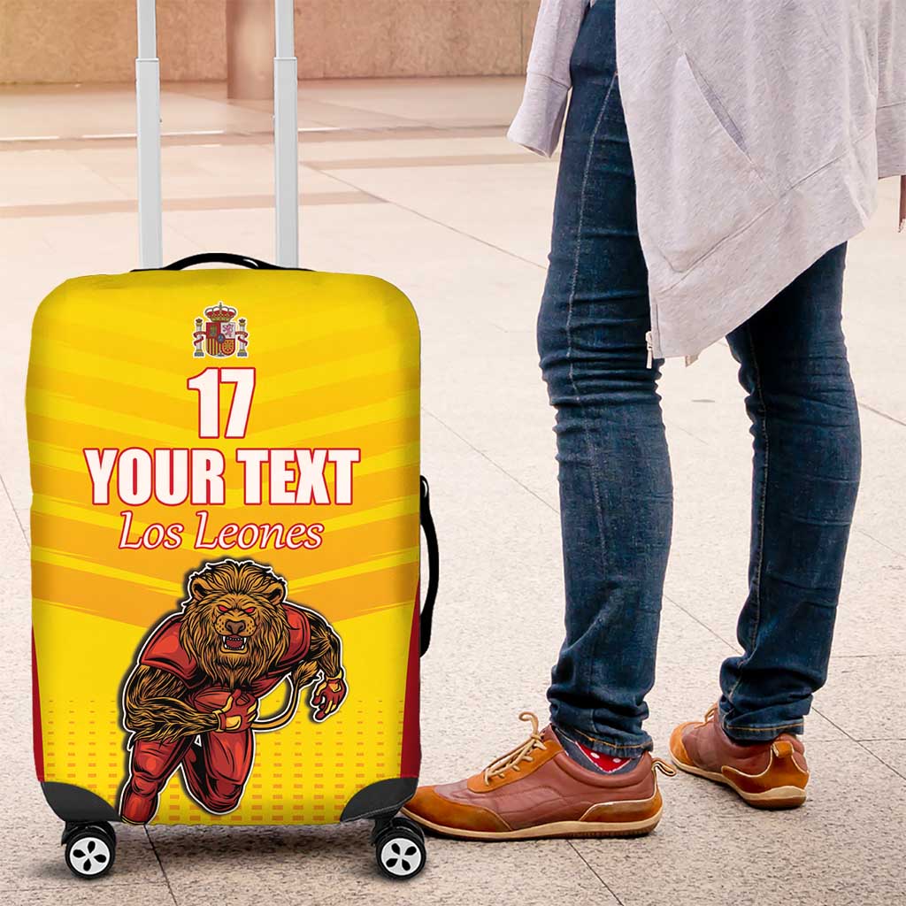 Custom Espana Rugby Spain Luggage Cover Lion Mascot Come on Los Leones Yellow Style