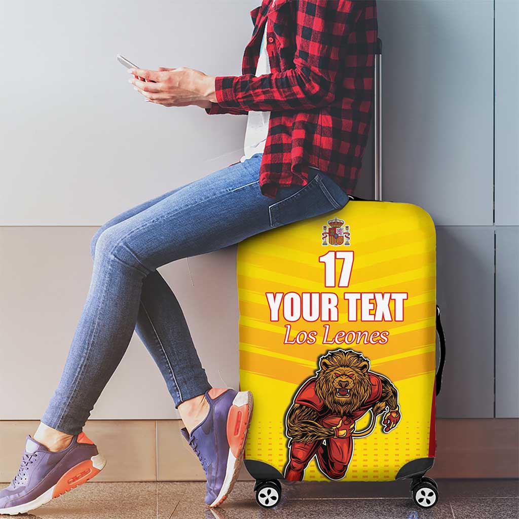 Custom Espana Rugby Spain Luggage Cover Lion Mascot Come on Los Leones Yellow Style