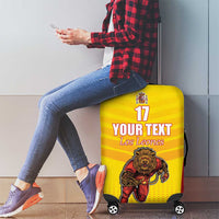 Custom Espana Rugby Spain Luggage Cover Lion Mascot Come on Los Leones Yellow Style
