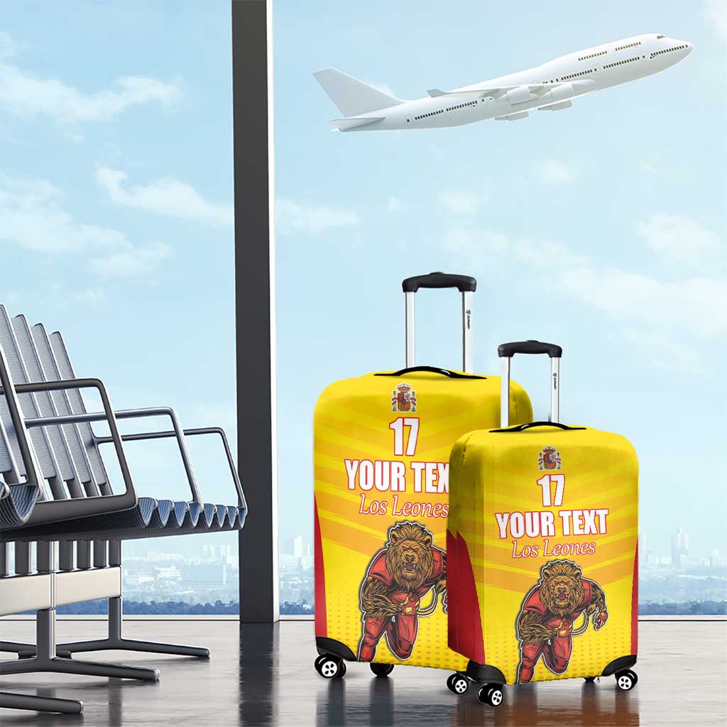Custom Espana Rugby Spain Luggage Cover Lion Mascot Come on Los Leones Yellow Style