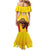 Custom Espana Rugby Spain Mermaid Dress Lion Mascot Come on Los Leones Yellow Style