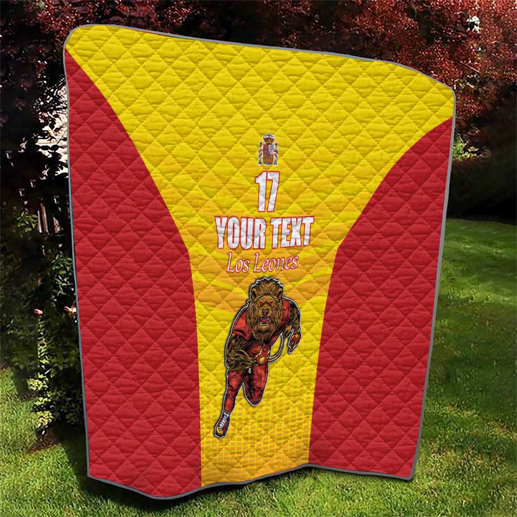 Custom Espana Rugby Spain Quilt Lion Mascot Come on Los Leones Yellow Style
